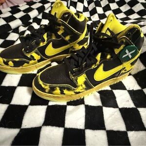 Jordan Black and Yellow Sneakers